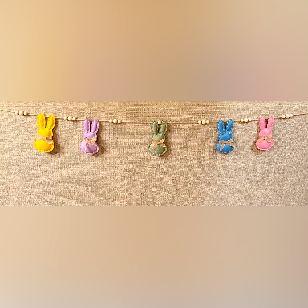 Colorful Burlap Bunnies Garland